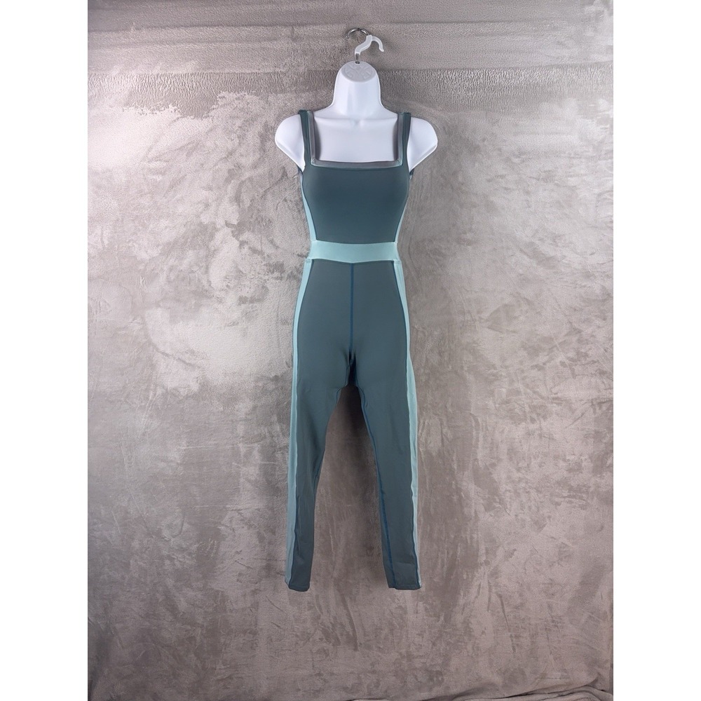 yllw Activewear Jumpsuit‎ Womens Size Small Teal Colorblock Athletic Yoga